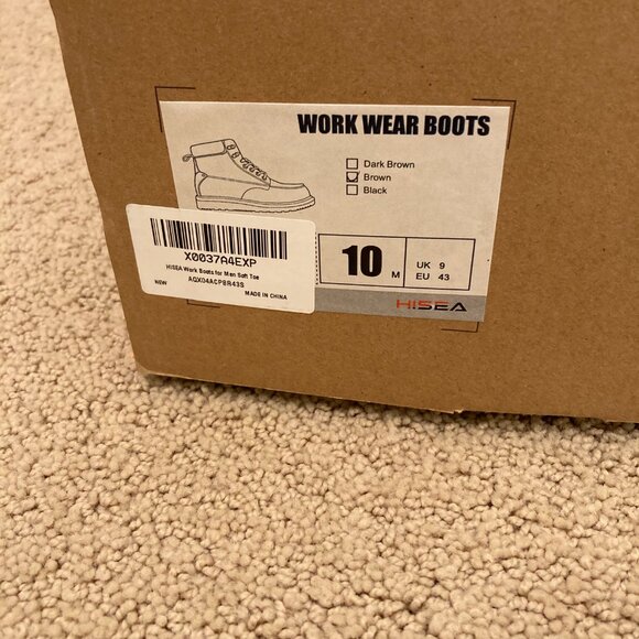 Hisea Work Wear Boots Brown Size 10 M New in Box - Picture 5 of 9